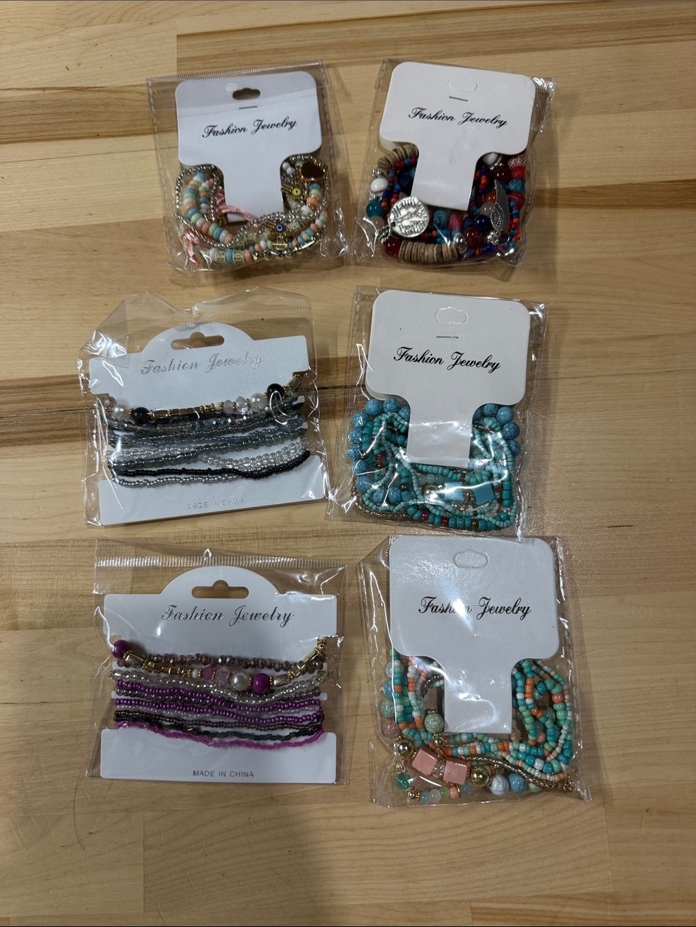 Fashion Jewelry Turquoise Pink Purple and Coral Beaded Bracelet Sets